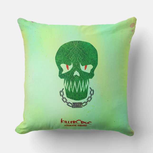 Suicide Squad | Killer Croc Head Icon Throw Pillow (Front)