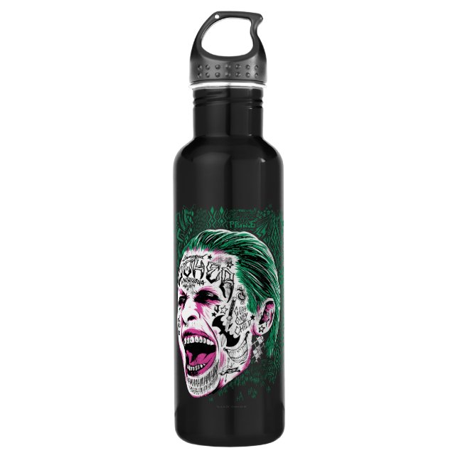 Suicide Squad | Laughing Joker Head Sketch 710 Ml Water Bottle (Front)