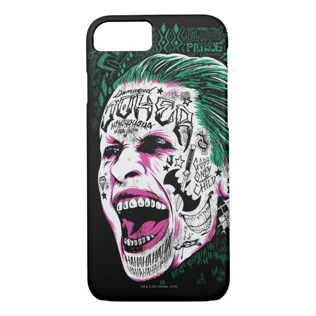Suicide Squad | Laughing Joker Head Sketch Case-Mate iPhone Case (Back)