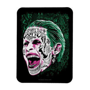 Suicide Squad   Laughing Joker Head Sketch Magnet