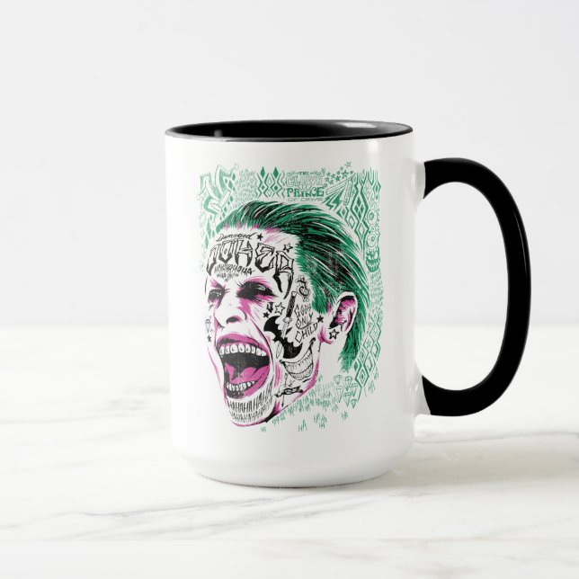 Suicide Squad | Laughing Joker Head Sketch Mug (Right)