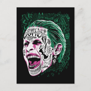 Suicide Squad   Laughing Joker Head Sketch Postcard
