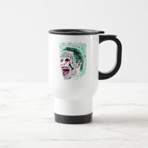 Suicide Squad   Laughing Joker Head Sketch Travel Mug