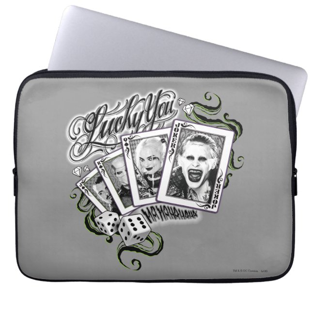 Suicide Squad | "Lucky You" Playing Cards Laptop Sleeve (Front)
