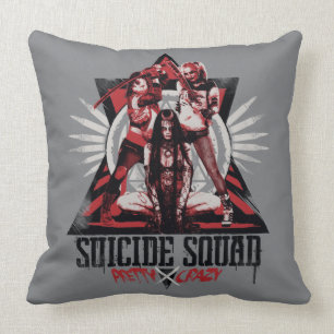 Suicide Squad   Pretty Crazy Squad Girls Throw Pillow