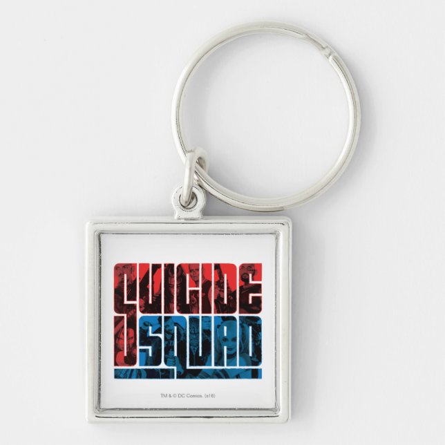 Suicide Squad | Red and Blue Logo Keychain (Front)