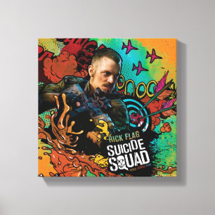 Suicide Squad   Rick Flag Character Graffiti Canvas Print