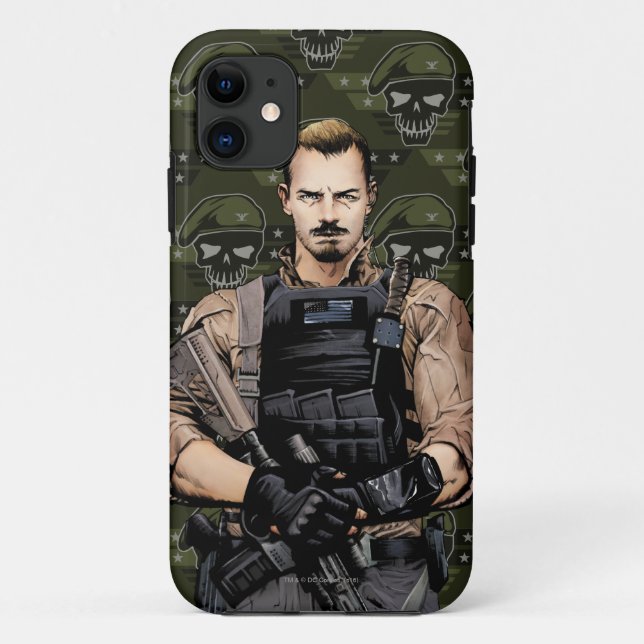 Suicide Squad | Rick Flag Comic Book Art Case-Mate iPhone Case (Back)