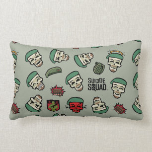 Suicide Squad   Rick Flag Emoji Pattern Lumbar Pillow