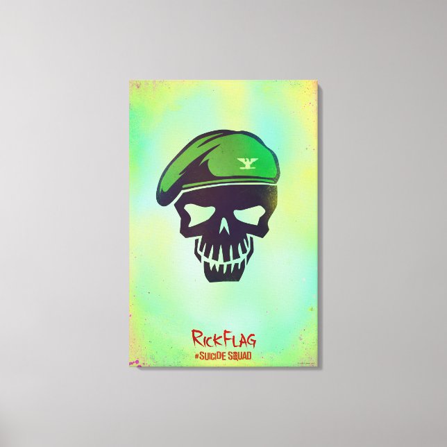 Suicide Squad | Rick Flag Head Icon Canvas Print (Front)