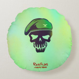 Suicide Squad   Rick Flag Head Icon Round Pillow