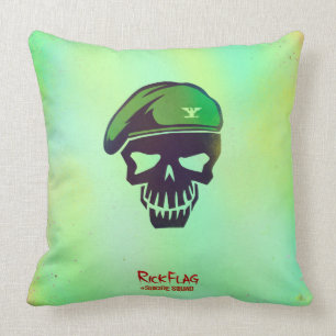 Suicide Squad   Rick Flag Head Icon Throw Pillow