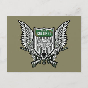 Suicide Squad Rick Flag Winged Crest Tattoo Art Postcard