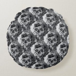 Suicide Squad Skull Pattern Round Pillow