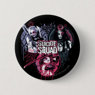 Suicide Squad Squad Girls Graffiti Badges 2 Inch Round Button