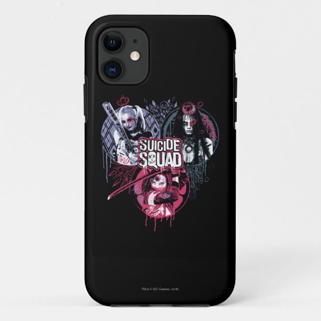 Suicide Squad | Squad Girls Graffiti Badges Case-Mate iPhone Case (Back)