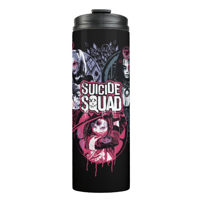 Suicide Squad | Squad Girls Graffiti Badges Thermal Tumbler (Front)