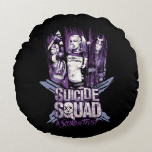Suicide Squad Squad Girls "In Squad We Trust" Round Pillow
