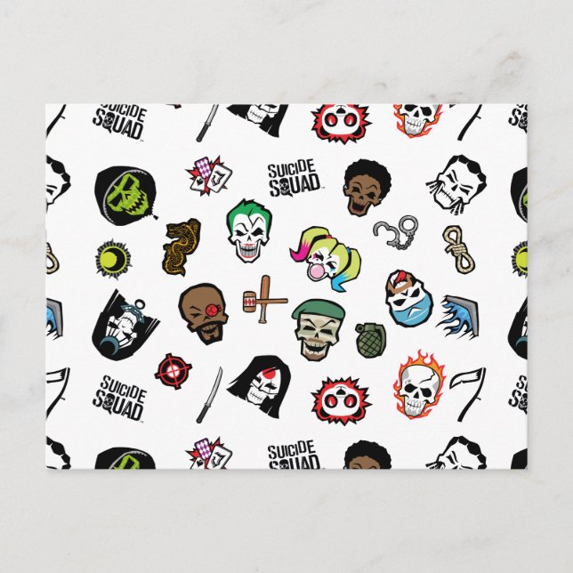 Suicide Squad | Suicide Squad Emoji Pattern Postcard (Front)