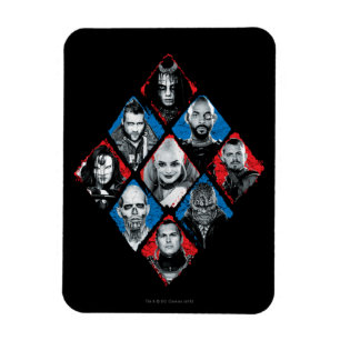 Suicide Squad   Task Force X Chequered Diamond Magnet