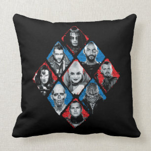 Suicide Squad Task Force X Chequered Diamond Throw Pillow