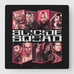 Suicide Squad   Task Force X Group Emblem Square Wall Clock