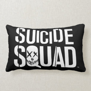 Suicide Squad   White Logo Lumbar Pillow