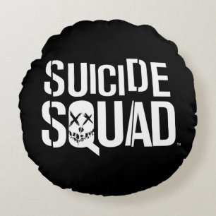 Suicide Squad White Logo Round Pillow
