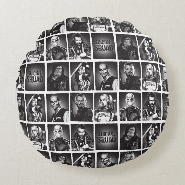 Suicide Squad | Yearbook Pattern Round Pillow (Front)