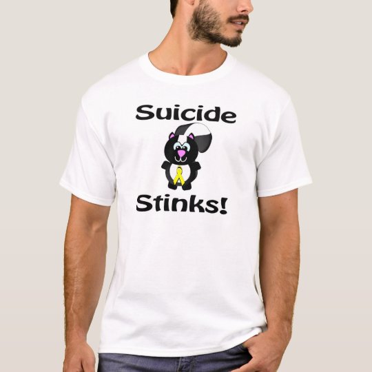 Suicide Stinks Skunk Awareness Design T-Shirt