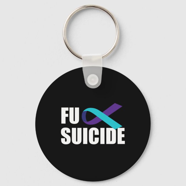 Suicide Suicide Awareness Ribbon Suicide Preventio Keychain (Front)