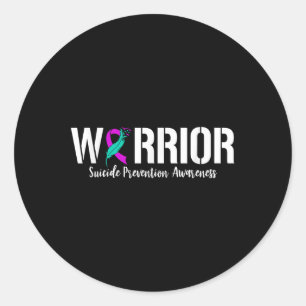 Suicide Warrior Purple Ribbon Suicide Prevention A Classic Round Sticker