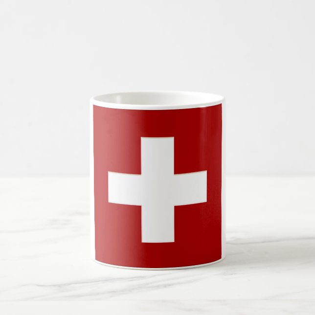 Suisse Drapeau en Chrome Grapphes Coffe Mug (Centre)
