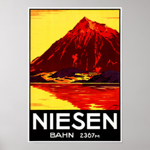 Suisse Niesen Poster Vintage voyage restauré