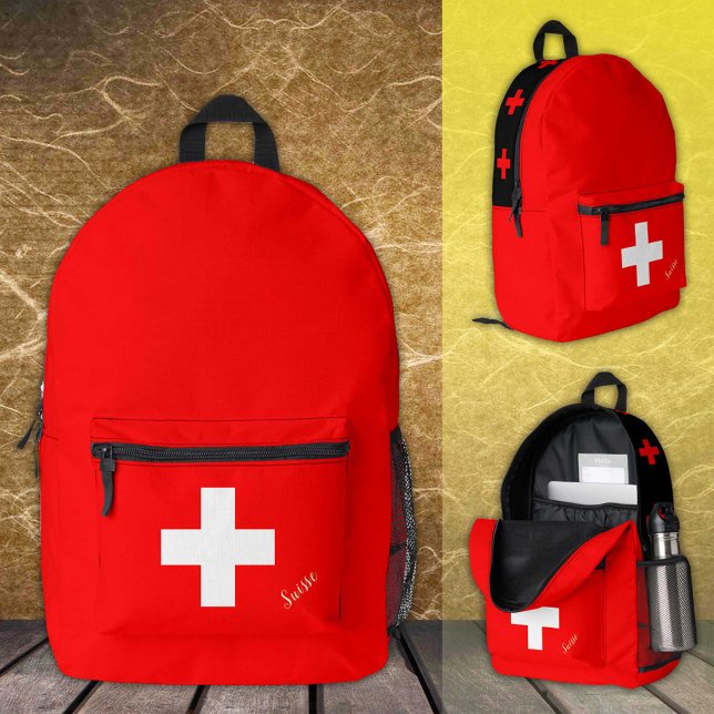 Suisse, sac à dos, Drapeau Suisse / Personnalisé (Créateur téléchargé)
