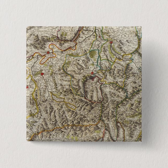 Suisse - Switzerland 2 Inch Square Button (Front)