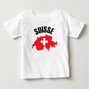Suisse Switzerland Map Flag Baby T-Shirt