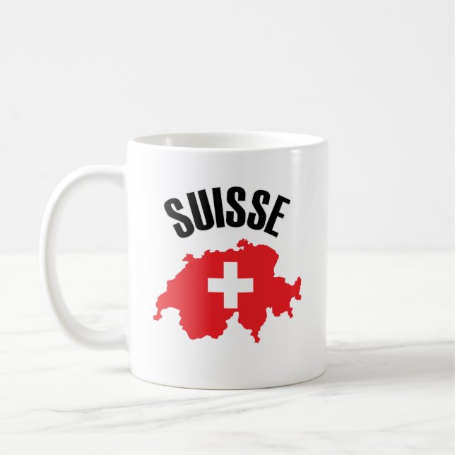 Suisse Switzerland Map Flag Coffee Mug (Left)
