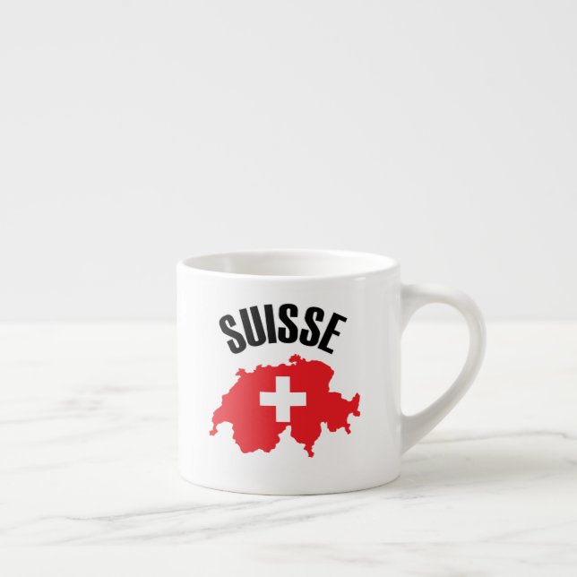 Suisse Switzerland Map Flag Espresso Cup (Right)