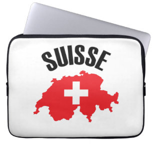 Suisse Switzerland Map Flag Laptop Sleeve