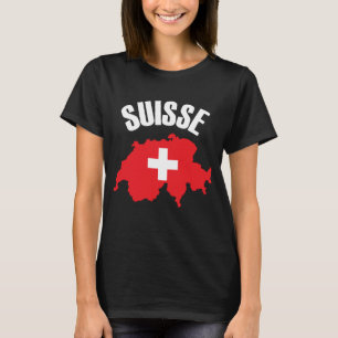 Suisse Switzerland Map Flag T-Shirt