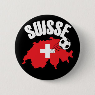 Suisse Switzerland Map Soccer 2 Inch Round Button