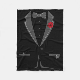Suit And Tie Tuxedo Bowtie Costume Easy Halloween Fleece Blanket