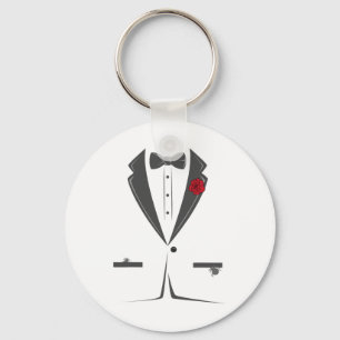 Suit And Tie Tuxedo Bowtie Costume Easy Halloween Keychain