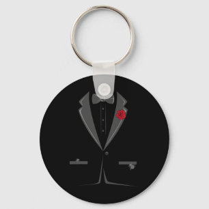 Suit And Tie Tuxedo Bowtie Costume Easy Halloween Keychain