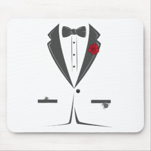 Suit And Tie Tuxedo Bowtie Costume Easy Halloween  Mouse Pad