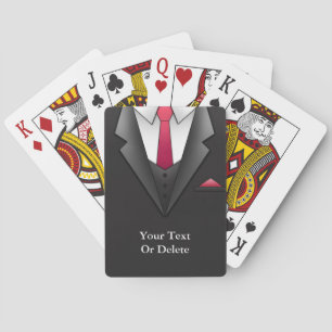 Suit Businessman Playing Cards