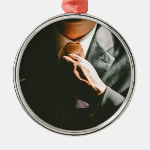 Suit businessman tie shadow effect metal ornament