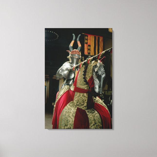 Suit of armour and matching horse armour canvas print (Front)