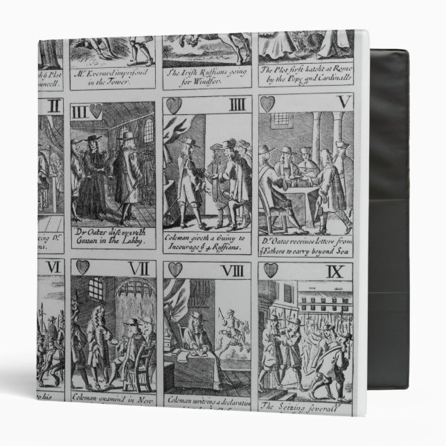 Suit of Hearts illustrating the 'Popish Plot' Binder (Front/Inside)